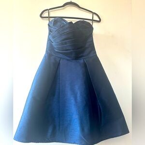 ALFRED SUNG Strapless Navy Blue Dress